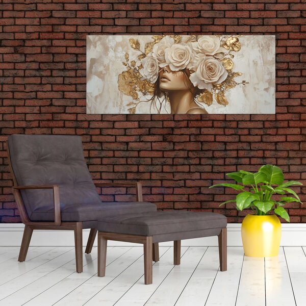 Slika - Djevojka s ružama (120x50 cm)
