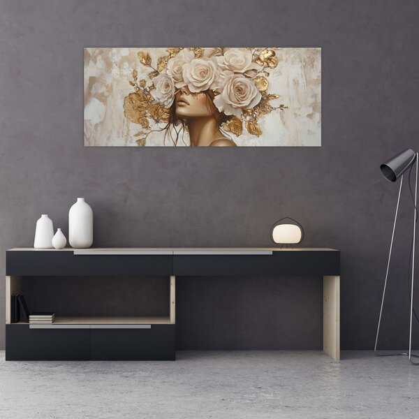 Slika - Djevojka s ružama (120x50 cm)