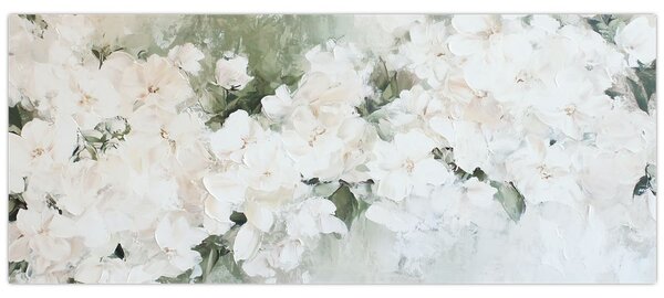 Slika - Apstrakcija bijelog cvijeća (120x50 cm)