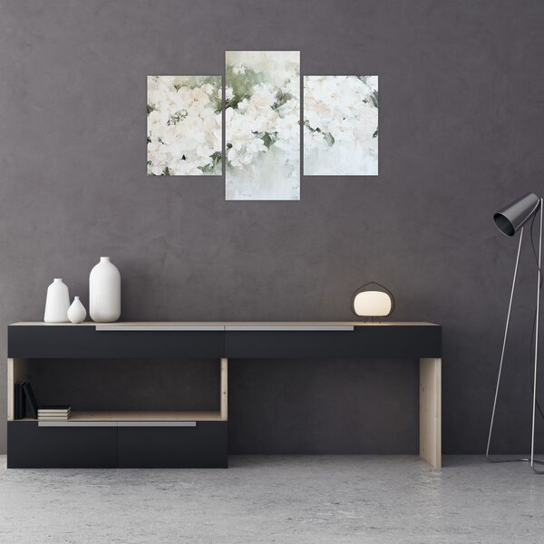 Slika - Apstrakcija bijelog cvijeća (90x60 cm)