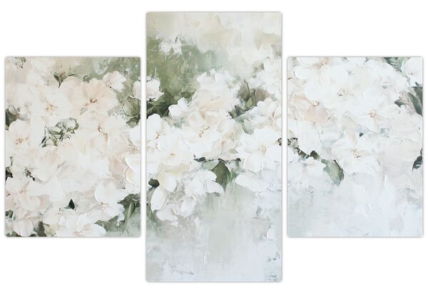 Slika - Apstrakcija bijelog cvijeća (90x60 cm)