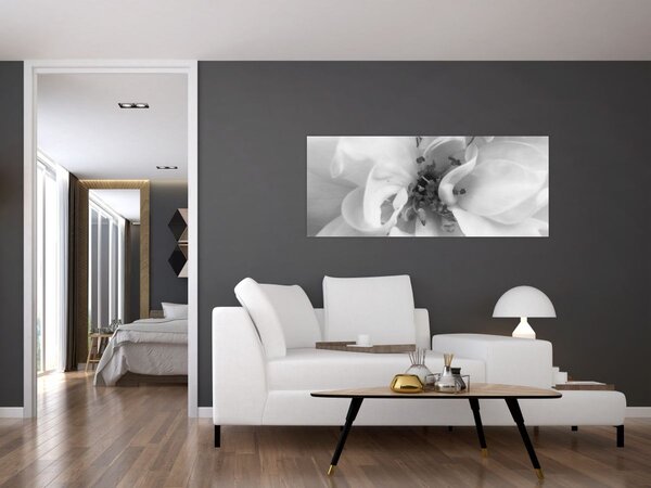 Slika - Cvijet, crno-bijela (120x50 cm)