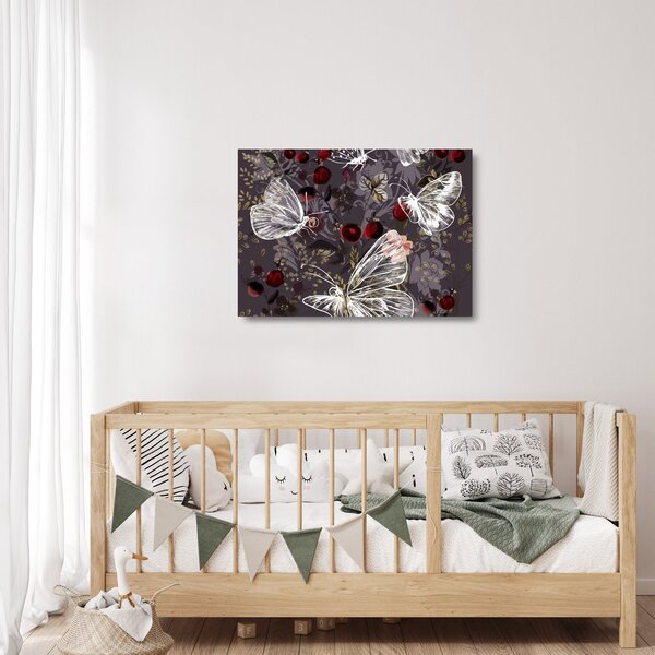 Staklena slika metuljev (70x50 cm)