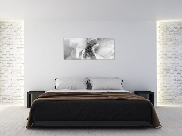 Slika - Cvijet, crno-bijela (120x50 cm)