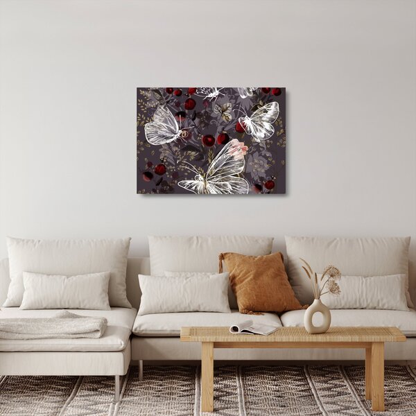 Staklena slika metuljev (70x50 cm)