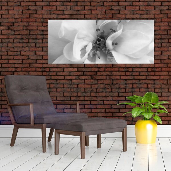 Slika - Cvijet, crno-bijela (120x50 cm)