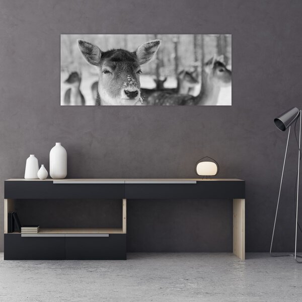 Slika - Bambi, crno-bijela (120x50 cm)
