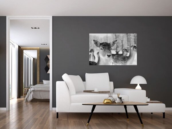Slika - Bambi, crno-bijela (90x60 cm)