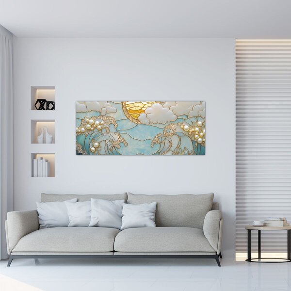 Slika - 3D biseri u oceanu (120x50 cm)