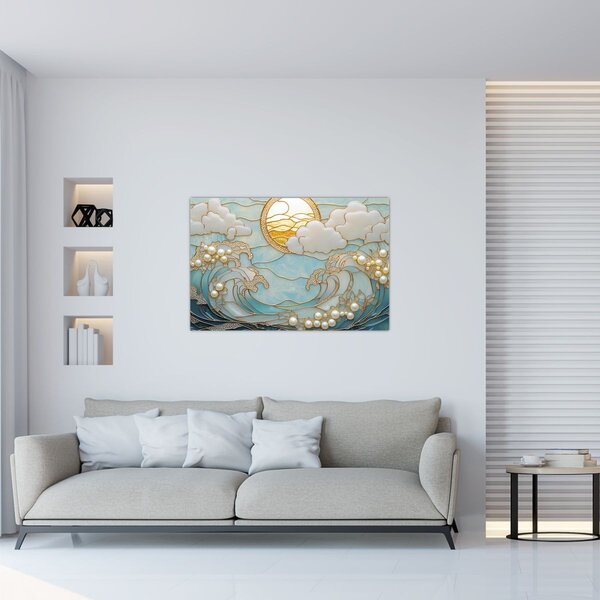 Slika - 3D biseri u oceanu (90x60 cm)