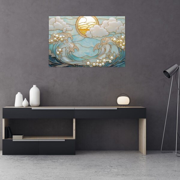 Slika - 3D biseri u oceanu (90x60 cm)