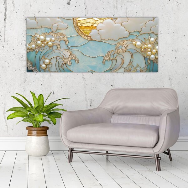 Slika - 3D biseri u oceanu (120x50 cm)