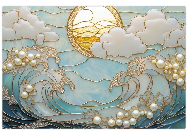 Slika - 3D biseri u oceanu (90x60 cm)