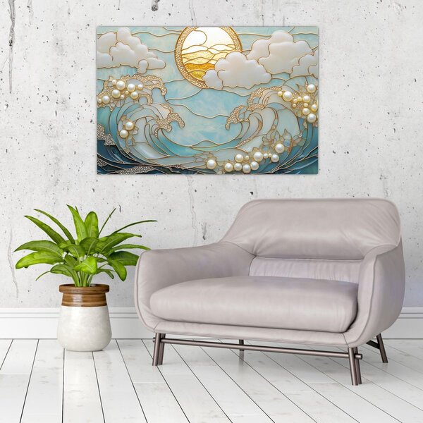 Slika - 3D biseri u oceanu (90x60 cm)