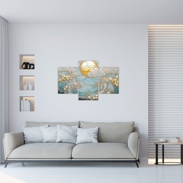 Slika - 3D biseri u oceanu (90x60 cm)