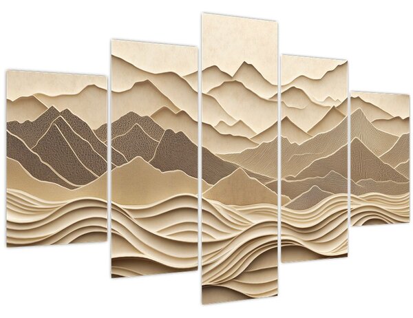 Slika - 3D linije planina (150x105 cm)
