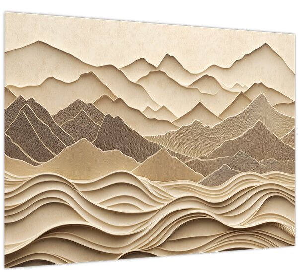 Slika - 3D linije planina (70x50 cm)