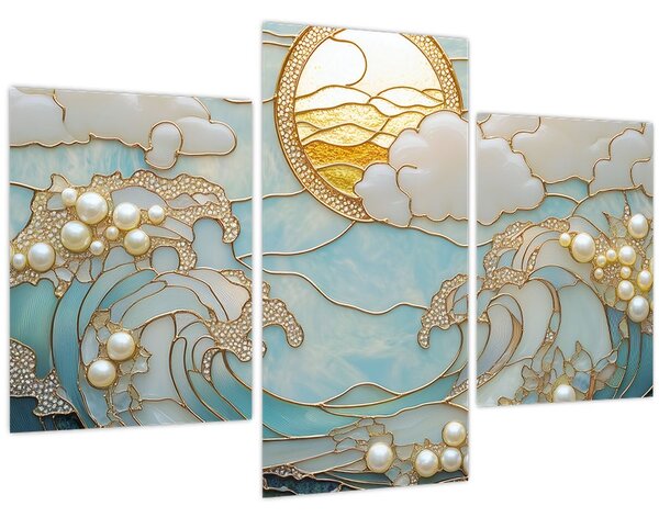 Slika - 3D biseri u oceanu (90x60 cm)