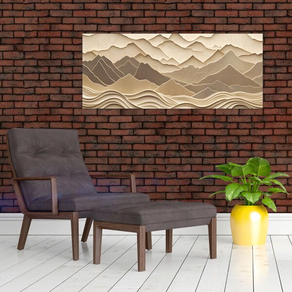 Slika - 3D linije planina (120x50 cm)