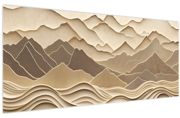 Slika - 3D linije planina (120x50 cm)