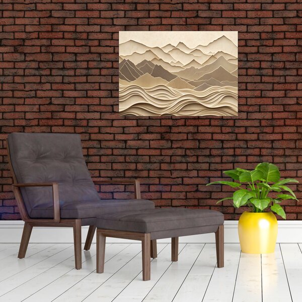 Slika - 3D linije planina (70x50 cm)