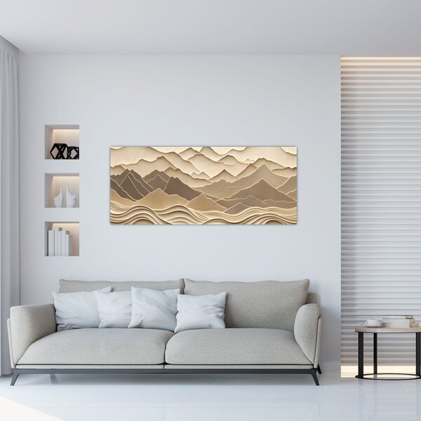 Slika - 3D linije planina (120x50 cm)