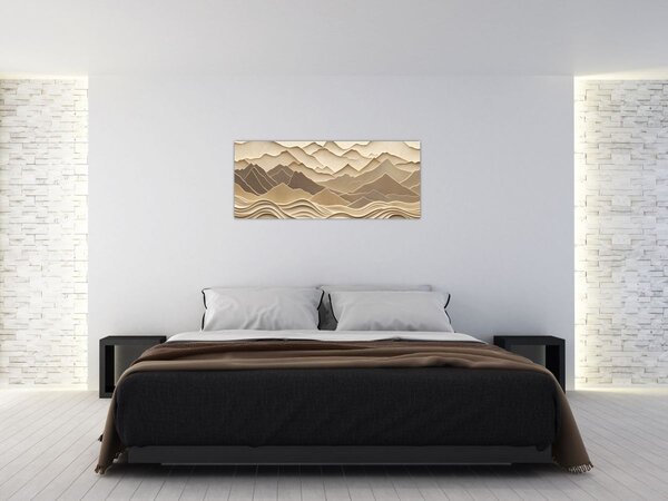Slika - 3D linije planina (120x50 cm)