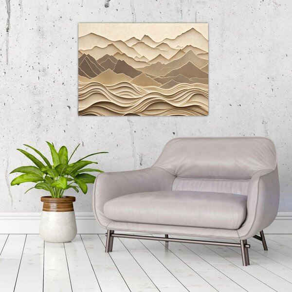 Slika - 3D linije planina (70x50 cm)