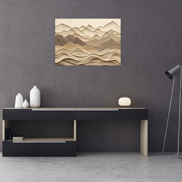 Slika - 3D linije planina (70x50 cm)