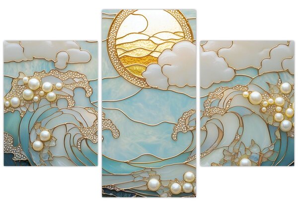 Slika - 3D biseri u oceanu (90x60 cm)