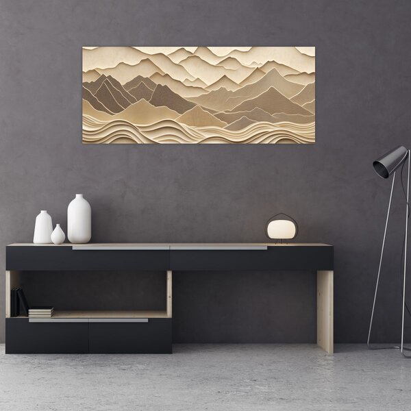 Slika - 3D linije planina (120x50 cm)