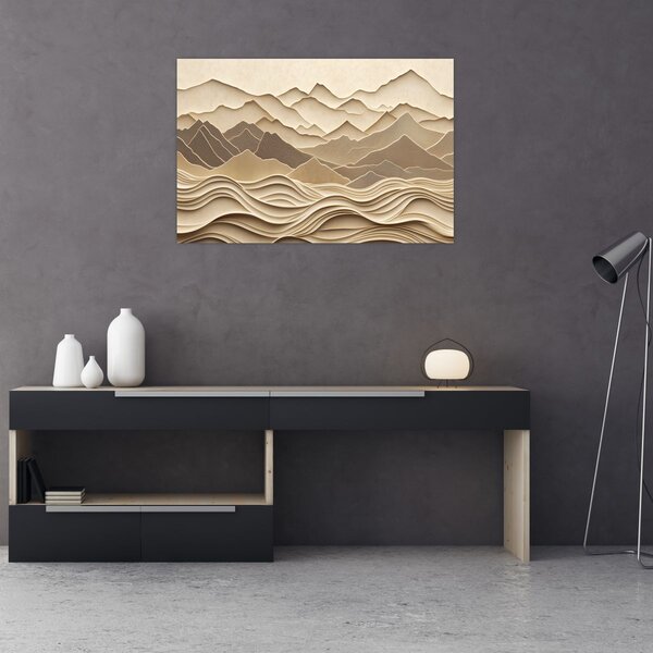 Slika - 3D linije planina (90x60 cm)