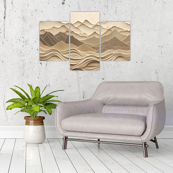 Slika - 3D linije planina (90x60 cm)