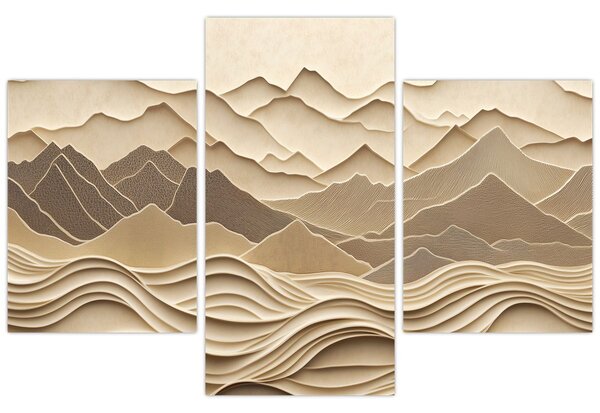 Slika - 3D linije planina (90x60 cm)