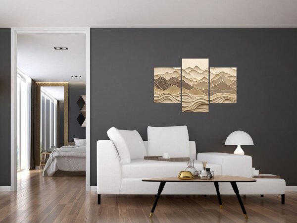 Slika - 3D linije planina (90x60 cm)