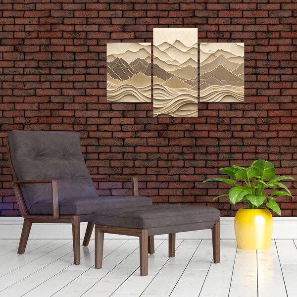Slika - 3D linije planina (90x60 cm)
