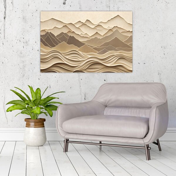 Slika - 3D linije planina (90x60 cm)