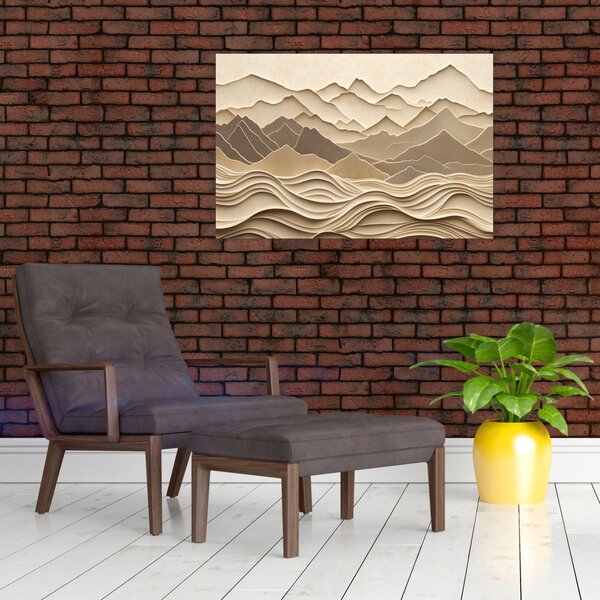 Slika - 3D linije planina (90x60 cm)