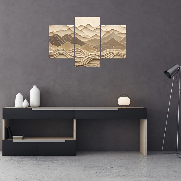 Slika - 3D linije planina (90x60 cm)