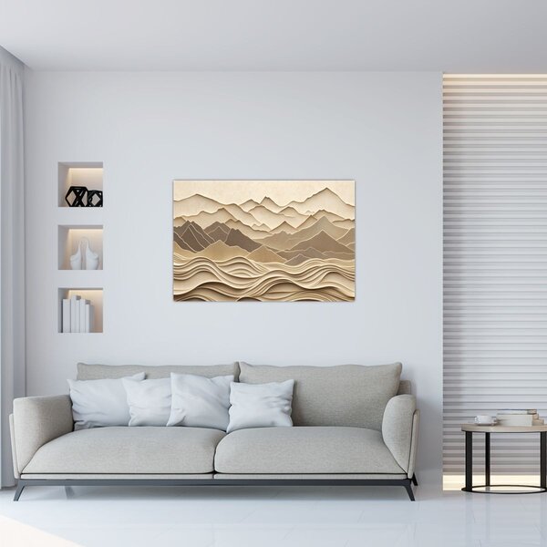 Slika - 3D linije planina (90x60 cm)