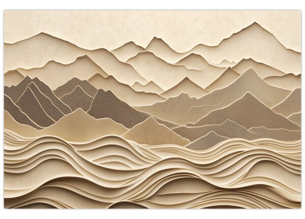 Slika - 3D linije planina (90x60 cm)