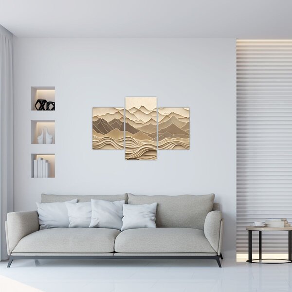 Slika - 3D linije planina (90x60 cm)
