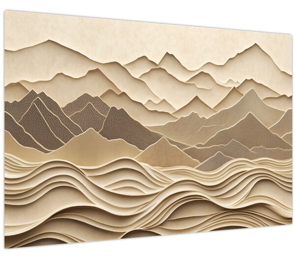 Slika - 3D linije planina (90x60 cm)