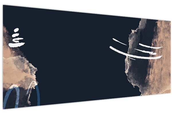 Slika - Tamnoplava apstrakcija (120x50 cm)