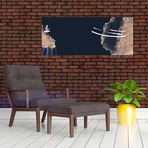 Slika - Tamnoplava apstrakcija (120x50 cm)