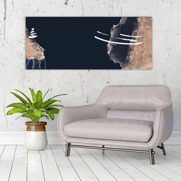 Slika - Tamnoplava apstrakcija (120x50 cm)