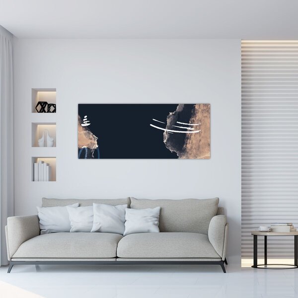 Slika - Tamnoplava apstrakcija (120x50 cm)