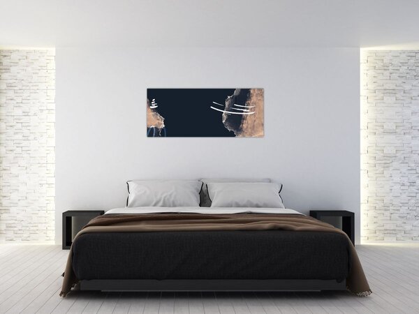 Slika - Tamnoplava apstrakcija (120x50 cm)