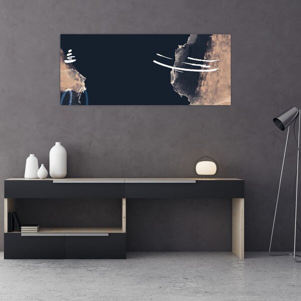 Slika - Tamnoplava apstrakcija (120x50 cm)
