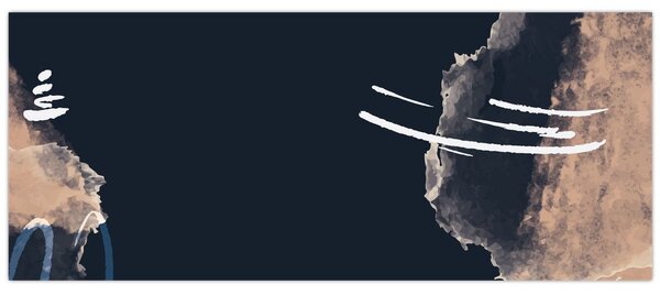 Slika - Tamnoplava apstrakcija (120x50 cm)